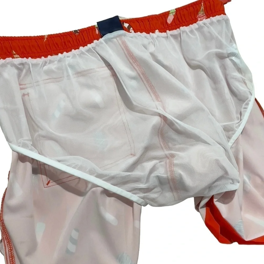 NEW Rainforest Swim Trunks Novelty Popsicle Paradise Swim Shorts Red | Small